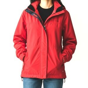 Women's L.L.Bean Jacket water proof rain shell full zip-up with hood Size XL